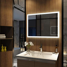 Meykoers specchio da parete specchio da bagno specchio da bagno LED con illuminazione 80x60cm con interruttore tattile e specchio con luce antiappannamento bianco freddo 6400K