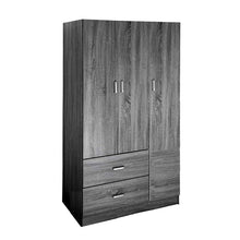 Gicos Armadio 3 Ante 2 cassetti 90x42x180cm Grigio arredo Camera da Letto 4883/180