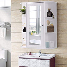BXSZVOK Armadietto a Specchio da Bagno ad Anta Singola con Specchio, arredo Moderno con 2 Ripiani integrati