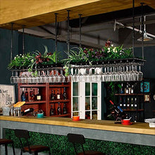 CCLLA Sospensione Bar Bancone Bar Portabottiglie Ristorante Bicchiere da Vino Scaffale rovesciato Portabottiglie in Ferro retrò (Dimensioni: 90 * 35 cm)