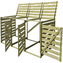 E E-NICES Copribidone per Spazzatura Triplo 240 L in Legno Impregnato