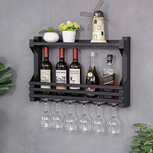 ACUIPP Portabottiglie in metallo a parete | Portabottiglie e portabicchieri da vino | Portabicchieri da appendere | Perfect Home Kitchen Decor Dfvv,Nero,60 * 11 * 43cm