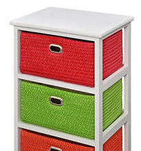 ts-ideen GmbH Mobiletto Bianco con Quattro ceste in Arancio, Verde, Blu e Rosso. Nuovo