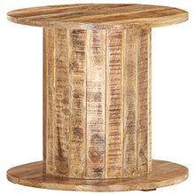 vidaXL Tavolino Rotondo 50x50x46 cm in Legno Massello di Mango Grezzo