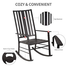 giordano shop Sedia a Dondolo con Braccioli 68,5x87x113 cm in Acciaio Nero