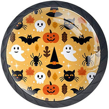 Fantasma di Halloween, Teschio, Zucca Gatto nero Pomelli per Porta Set di 4 Pomelli per Mobili Manopole per Cassetti Cucina Armadio Vetro
