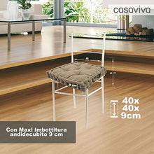 Set 4 Cuscini Sedie Cucina e giardino cm 40x40 x 9 cm a doppia imbottitura Extra per seduta comoda e confortevole antidecubito (Fango)