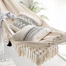 Amaca da giardino portatile da spiaggia, amaca da appendere in macramè, con frange, doppia amaca per interni, decorazione per la casa, 200 cm x 150 cm