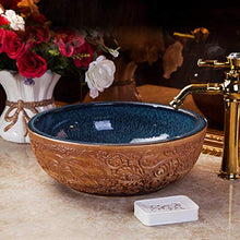 Jgophu Art Wash Bowl Round Wash Basin Lavello montato su piano Lavello da bagno
