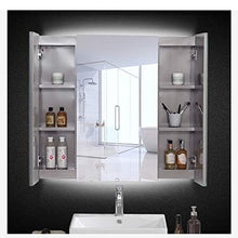 haozai Armadietto con Specchio in Vetro Temperato, Mobile Bagno Sospeso con Mensola E Ripiani Regolabili, Mobiletto da Parete,Mobile Specchio Bagno,pensile Bagno Sospeso 80x80 Cm 23