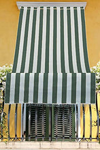 Tenda da Sole a Righe per Balcone Veranda o Terrazzo con Anelli e Ganci Tessuto Resistente da Esterno Misura cm 280x300 Colore Verde