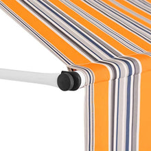 vidaXL - Tenda da sole retrattile, funzionamento a mano, 100 cm, giallo e blu a righe