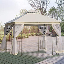 Gazebo da Giardino 3x3m con Zanzariera in Acciaio e Poliestere Bianco
