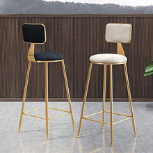 YS Sedia Imbottita da Pranzo Cucina con Schienale Gambe in Metallo Dorato Sedile in Velluto con Cuscinetto, Sgabello da Bar,65 cm,65 cm