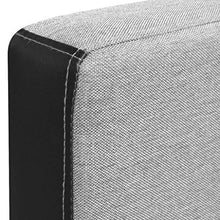 SKM Divano Letto ad Angolo Tessuto 218x155x69 cm Bianco e Grigio A