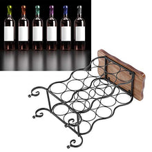 Scaffale per bottiglie di vino industriale, espositore in metallo per 13 bottiglie di vino