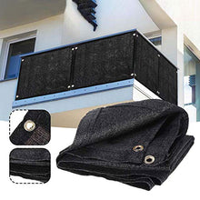 FANGJIE Rettangolare Telo da Sole in 95x800cm Idrorepellente Balcone Privacy Antivento per Balcone Giardino, Nero