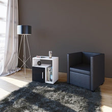 VCM - Comodino Hewilo, 55 x 50 x 30 cm, colore: Bianco/Nero