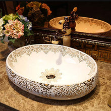 Lavabo Ovale da Bagno Retro Creative Jingdezhen Ceramic Hotel Lavabo antispruzzo Lavandini Bagno