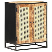 vidaXL Credenza 60x35x75 cm in Legno di Mango Grezzo e Canna Naturale