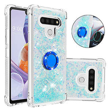Custodia LG Stylo 6 Squillo della Base del Telefono TPU Brillantini Diamond Liquido Telefono Bumper Case （Stelle Blu Fluorescenti）