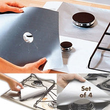 FairOnly 4PCS Foil Gas Stufa Copertura Riutilizzabile Alluminio Protector Liner Clean Mat Pad Necessities