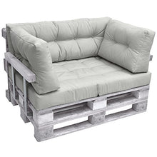 Beautissu Set da 2 Cuscini Mini per spalliera di Divano in Pallet Eco Elements 60x40x10-20cm per bancali - Grigio Chiaro