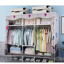 JFFFFWI Armadio Guardaroba Semplice con Struttura in Acciaio 170 * 170 * 45cm (Colore: B)