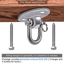 SELEWARE 2 Pezzi 2000 libbre in Acciaio Inossidabile 180 ° Appendini per Altalena, Ganci per Altalena Resistenti per soffitto in Cemento Legno, Hardware per Portico Portico Yoga Trapeze Parco Giochi