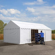 TOOLPORT Tendone Deposito 4 x 6 m PVC ca. 500g/m² Grigio Gazebo Magazzino Tenda Capannone