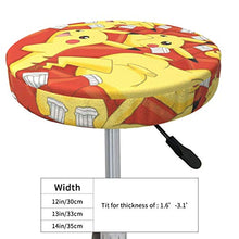 Pikachu - Coprisgabello rotondo per sedia da bar, lavabile, elastico, per sgabelli rotondi da 35,6 cm