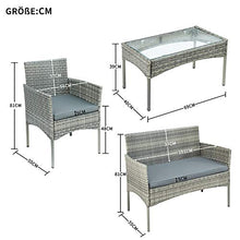 WYLZLIY-Home Set Mobili da Giardino Set Mobili da Esterno Balcone Set di Mobili Seduti Gruppo per 4 Persone Mobili da Giardino Set Mezzo Resistente alle Intemperie per Giardino Balcone Terrazza