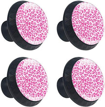 Modello leopardo rosa Pomelli per Porta Set di 4 Pomelli per Mobili Manopole per Cassetti Cucina Armadio Vetro