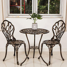 CGBF-Bistrot da Giardino in Alluminio Pressofuso 3 Pezzi,Patio Balcone Mobili Tavolo e Sedie,Decking Durevole