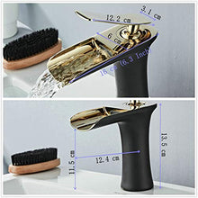 Leekayer Rubinetti per lavandini bagno Miscelatore Monocomando per Lavabo Rubinetto Bagno Lavabo Miscelatore nero/oro Cromato Cascata Durevole Rubinetto