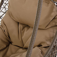 VERDELOOK Poltrona pensile in Rattan con Morbido Cuscino, 105x105 cm Altezza 186 cm, Beige
