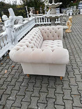 JVmoebel Design Chesterfield, divano in tessuto a 2 posti