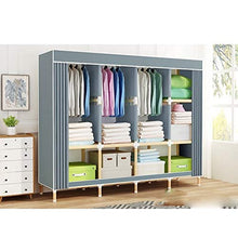 JJZXT Staccabile Armadio Steel Frame Addensare Bold Doppio Pieghevole Completa Hanging Tessuto Semplice Bagagli Economia Cloth Armadio