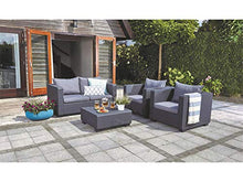 Mediawave Store - Salotto da Giardino in Resina Modello Salta Sofa' con Tavolino per Appoggio, Divano 2 Posti e 2 Poltrone, Salottino da Esterno Ideale per Giardino, Terrazza e Bar (Antracite)