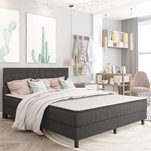 FAMIROSA Letto a Molle Grigio Scuro in Tessuto 160x200 cm-4717