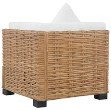 VidaXL - Divano angolare con cuscini in rattan naturale