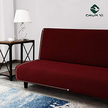 CHUN YI Copridivano Senza Braccioli Clic Clac 3 Posti Fodera per Cuscino Elastica per Divano Letto Pieghevole Senza Braccioli (Divano Letto, Vino)
