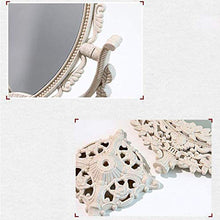 L.TSN Semplice Specchio di Bellezza Europeo Specchio per Il Trucco del Desktop Specchio bifacciale Specchio Portatile Occhiali per Il Trucco Specchio Pieghevole, Bianco, Rotondo