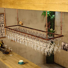 FAFZ Portavini Portabicchieri da Vino Rosso da Appendere, Portabottiglie da Soffitto in Metallo Regolabile, Espositore da Bar con Portabicchieri Alto (Size : 90cm)