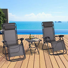 Outsunny Poltrona Sedia Sdraio Pieghevole Reclinabile Lettino Relax Zero Gravity Textilene 90x65x110cm Grigio