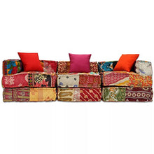 Festnight- Divano Letto Modulare/Poltrona Letto a 3 Posti in Tessuto Patchwork