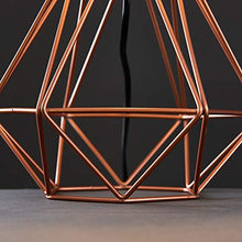 MiniSun - Lampada da Tavolo Moderna Scandinava- Base Originale a Forma di Gabbia in Rame con Paralume Nero - Illuminazione per Interni