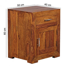 KADIMA DESIGN Comodino legno massiccio Sheesham 60 centimetri comodino per molle