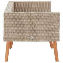 Divano da giardino a 2 posti con cuscini in polyrattan beige