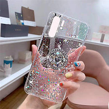 NSSTAR Compatibile con Huawei P30 pro Custodia TPU Silicone Trasparente Cristallo Glitter Silicone TPU Case Morbida con Staffa ad anello Cover Ultra Sottile Bumper Case Antigraffio,transparente